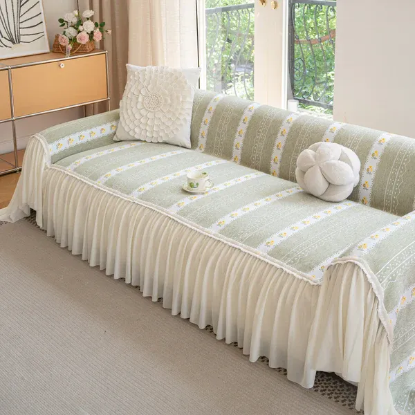 Premium Sofa Cover with Elegant Floral Design and Full Protection